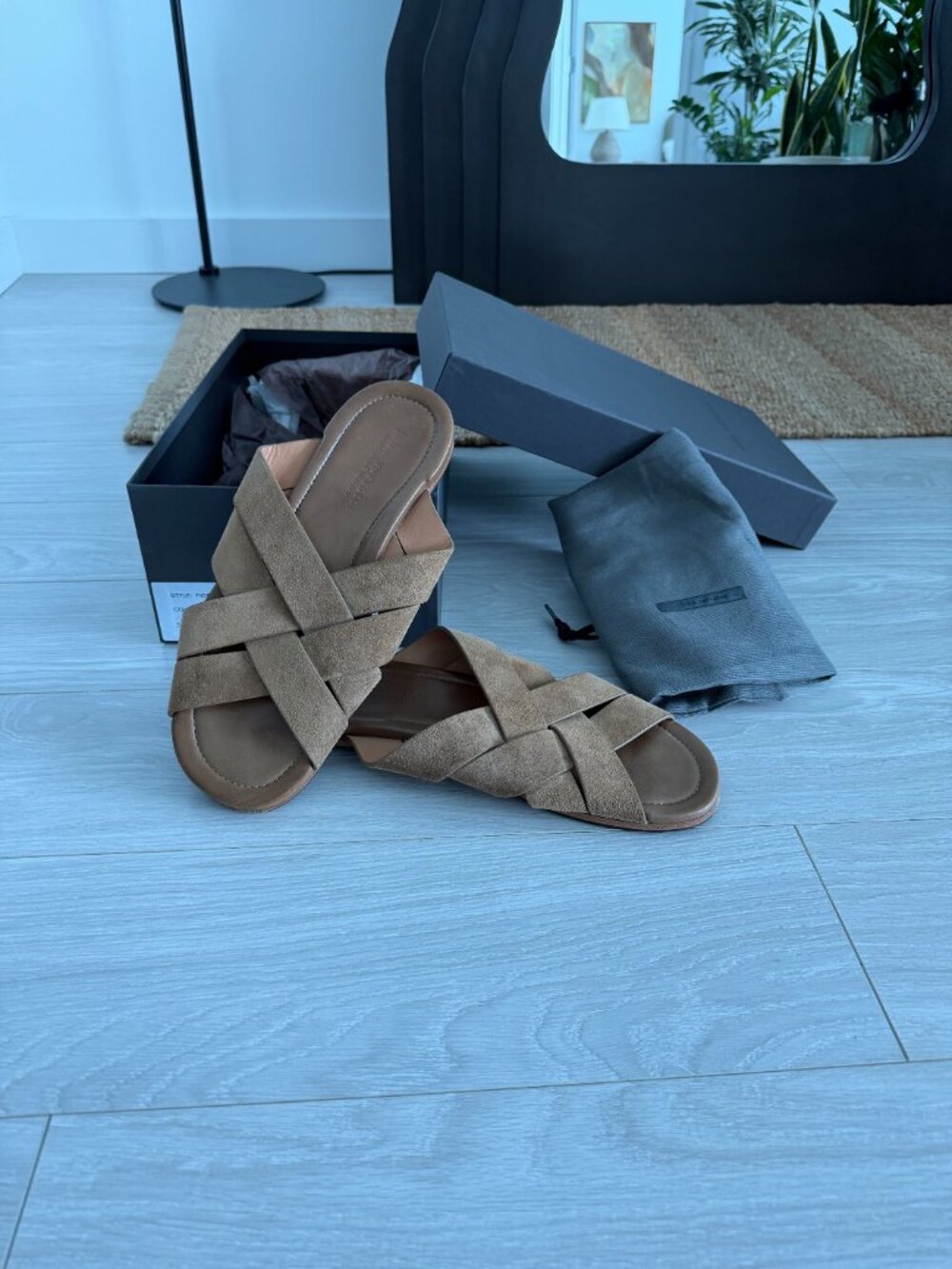 John Varvatos Merida Slide, Earth Brown: Size 10